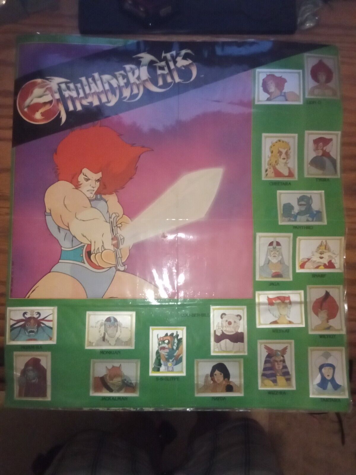 Thundercats Sticker Album Poster 100% Complete 1986 Panini Vintage Telepix