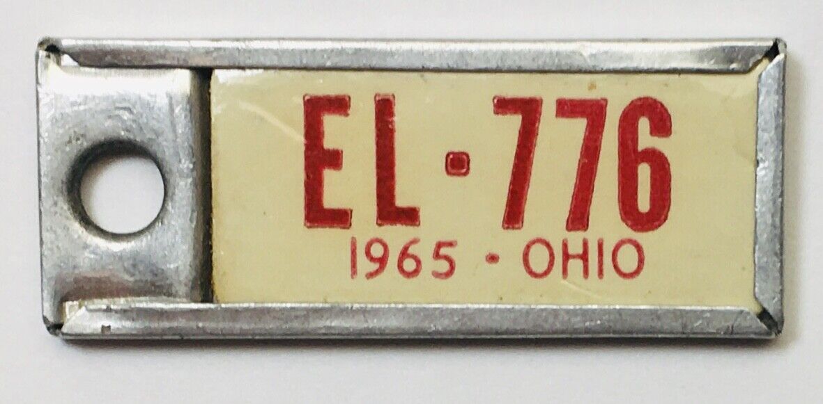 Vintage DAV License Plate Keychain 1965 Ohio EL-776