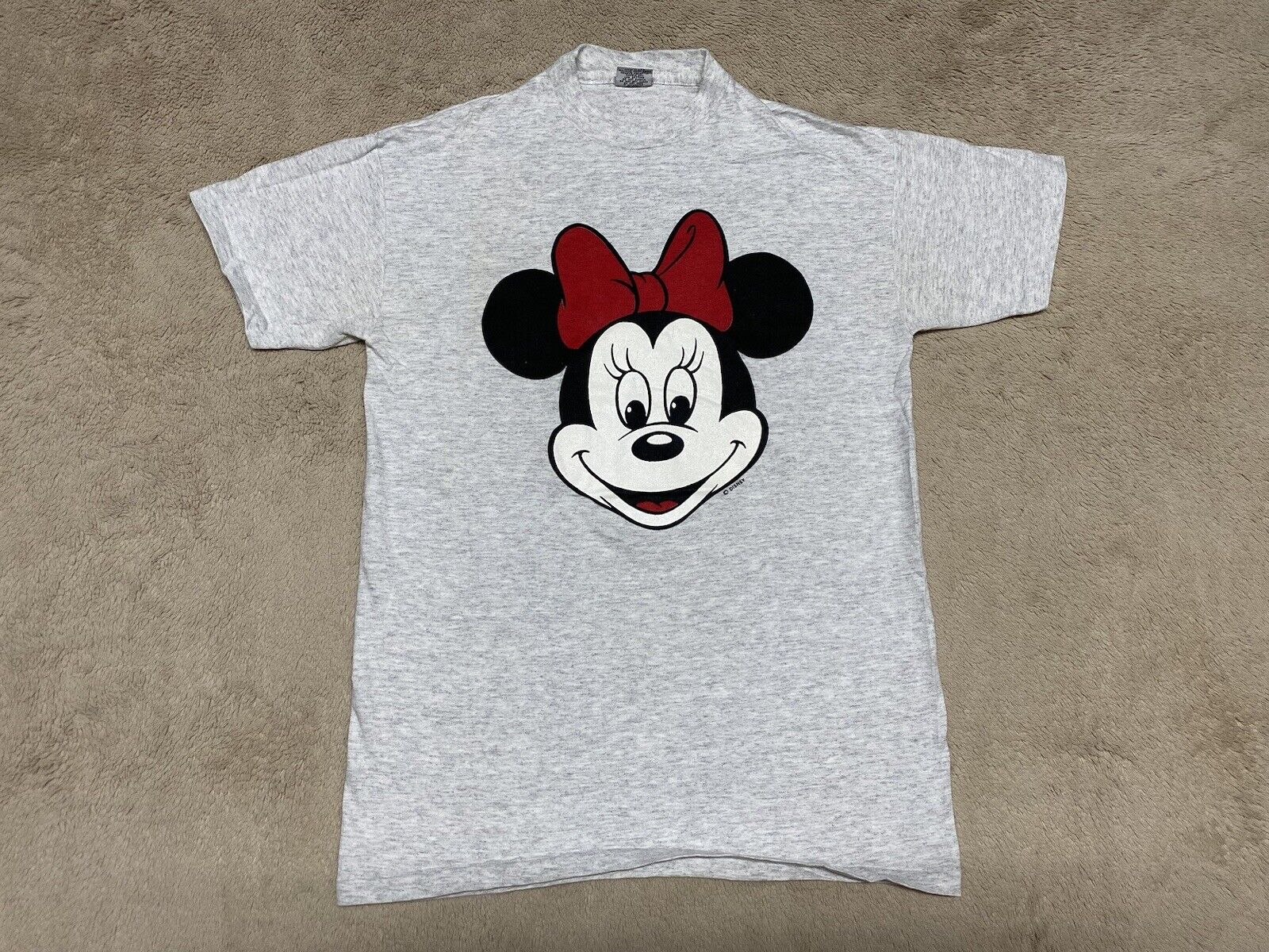 Vintage Disney Minnie Mouse Shirt Unisex Medium M Gray Single Stitch USA Adult