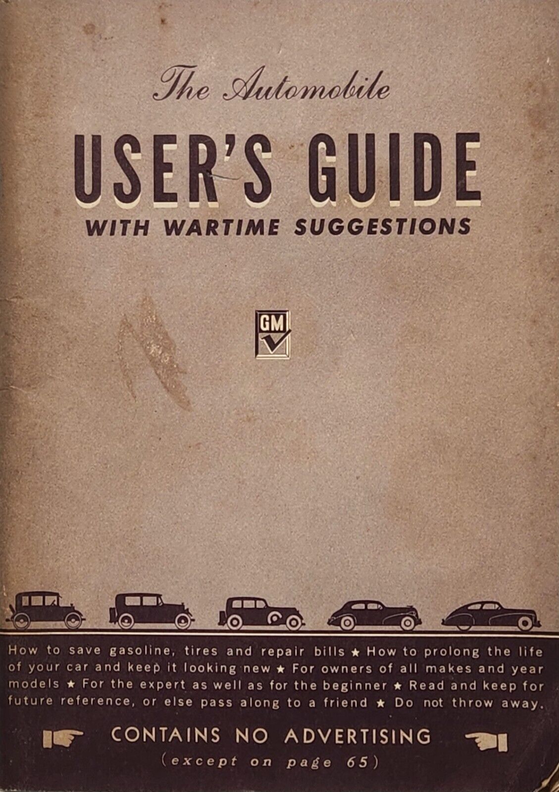 Antique The Automobile User\'s Guide With Wartime Suggestions