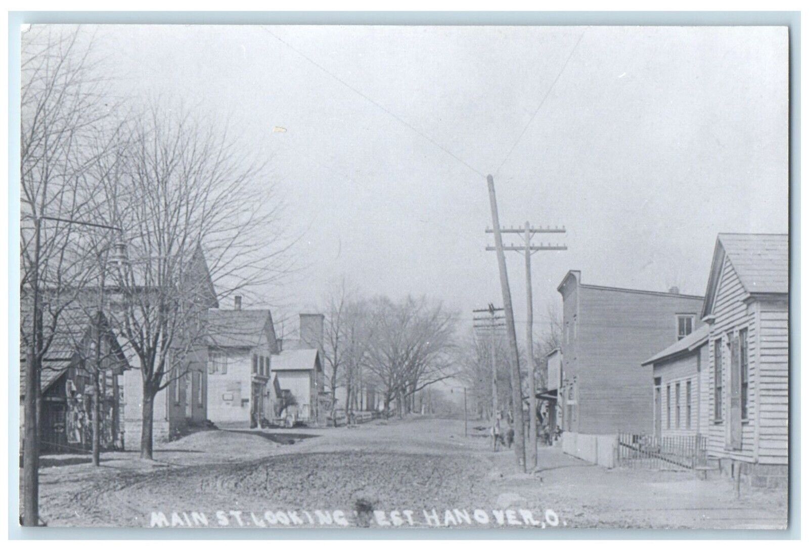 c1950's Main Street Looking West Hanover Ohio OH RPPC Photo Vintage Postcard
