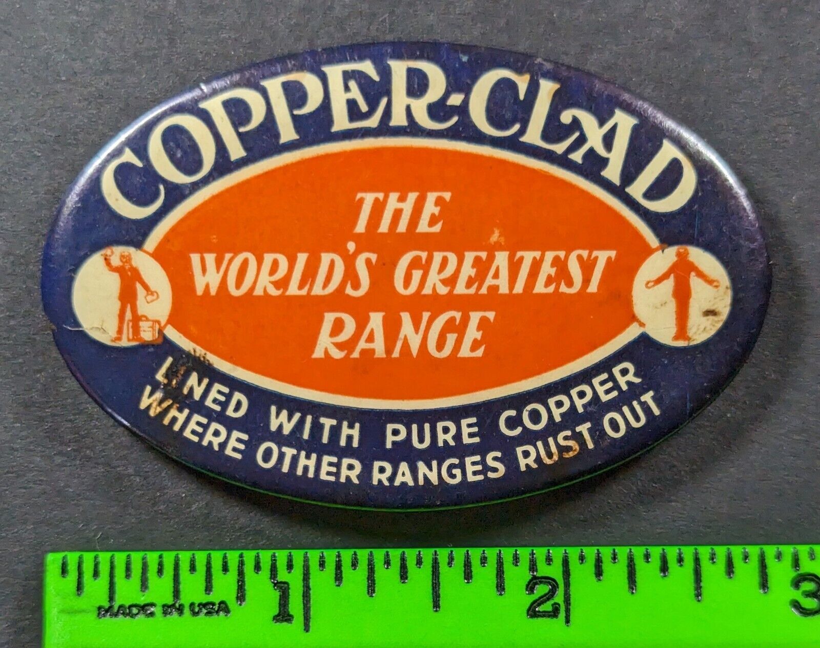 Vintage Copper Clad World\'s Greatest Range Stove Cooking Pocket Mirror
