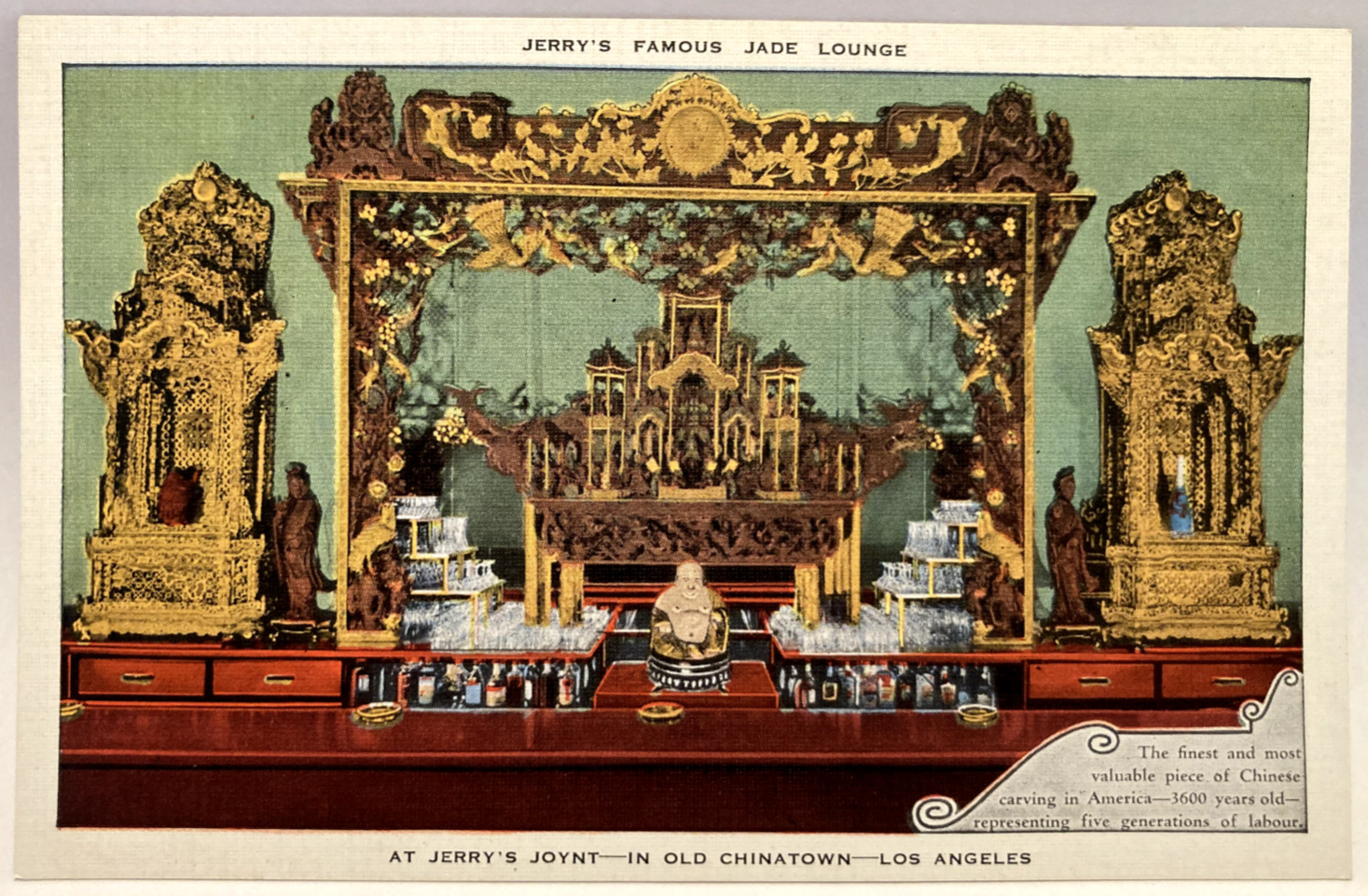 Jerry\'s Famous Jade Lounge At Jerry\'s Joynt Chinatown Los Angeles CA Postcard