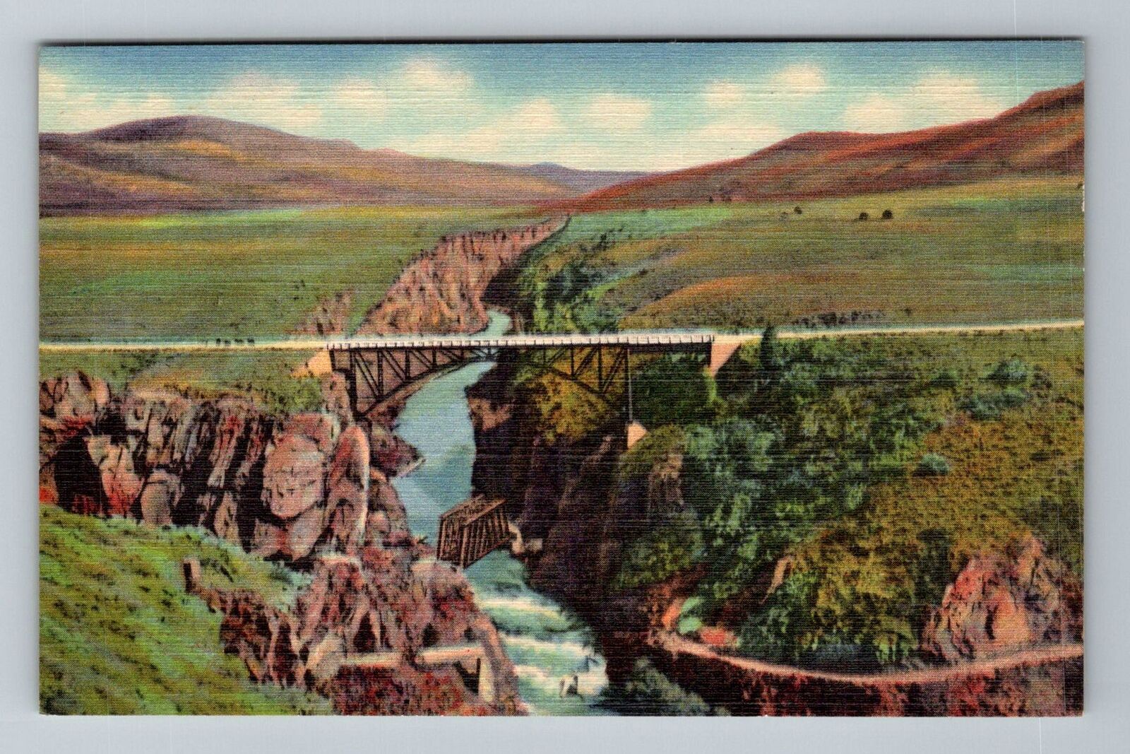 Gunnison CO-Colorado Lake Fork Sapinero Bridge US Highway 50 Vintage Postcard