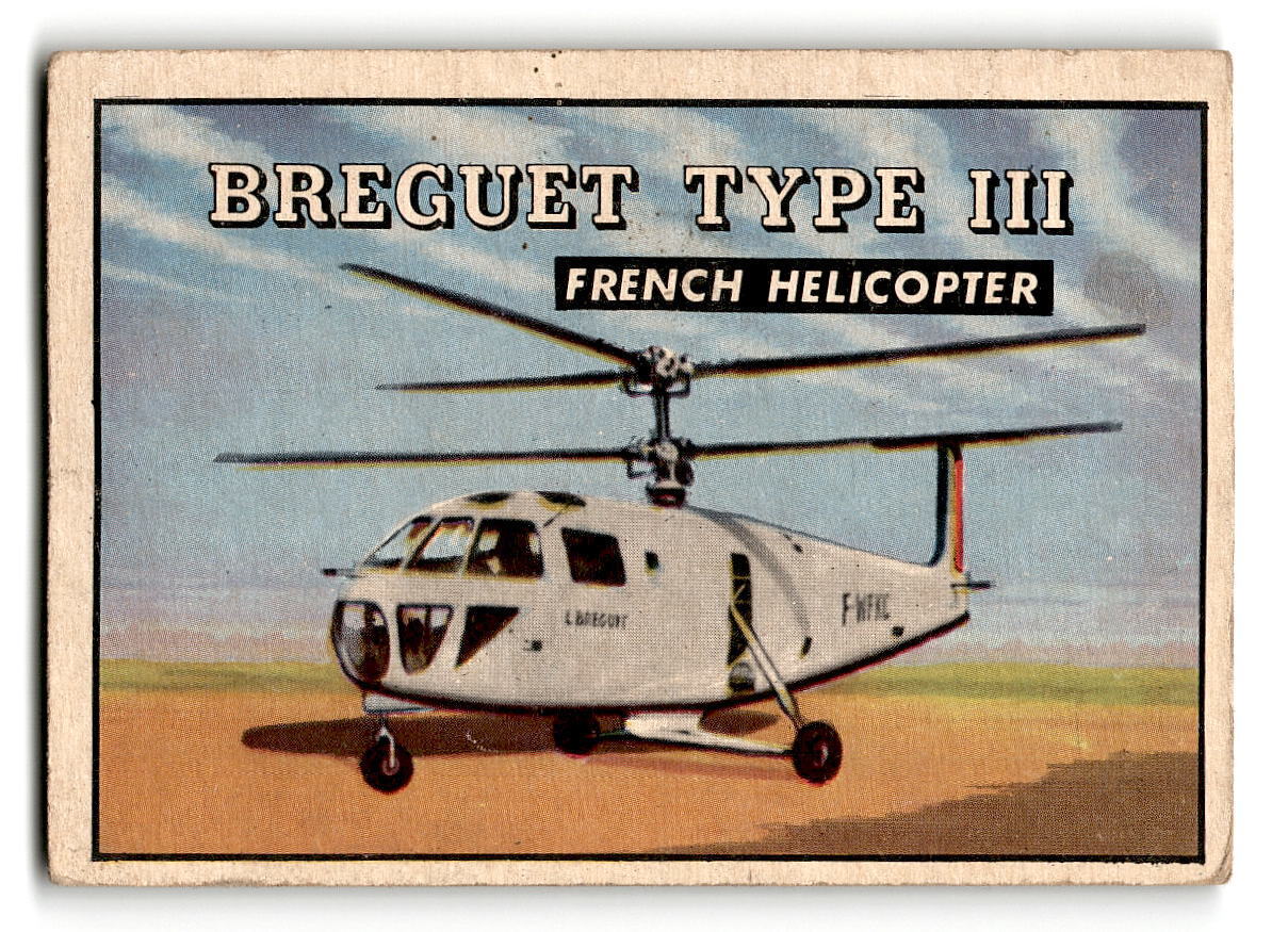 1952 Topps Wings #157 Breguet Type III French Helicopter