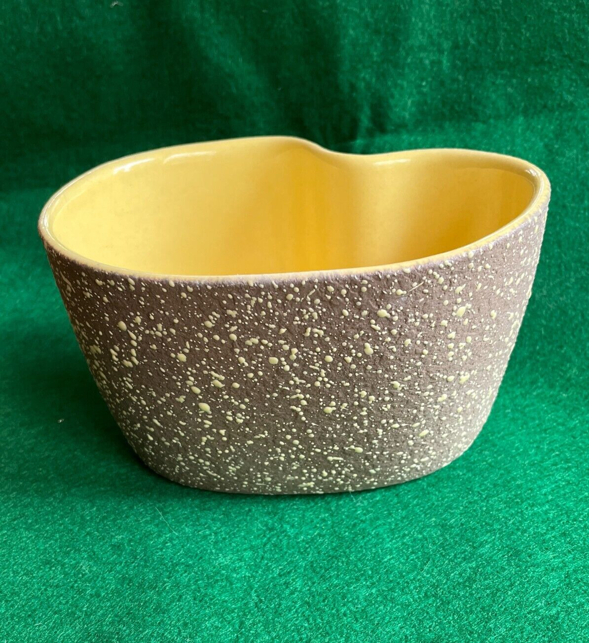 Vintage DeMaray Planter Yellow & Brown Speckled