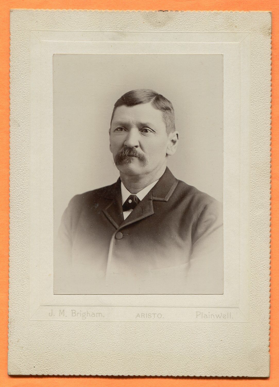 Plainwell, MI, Portrait of a Young Man, by Brigham, circa 1890s