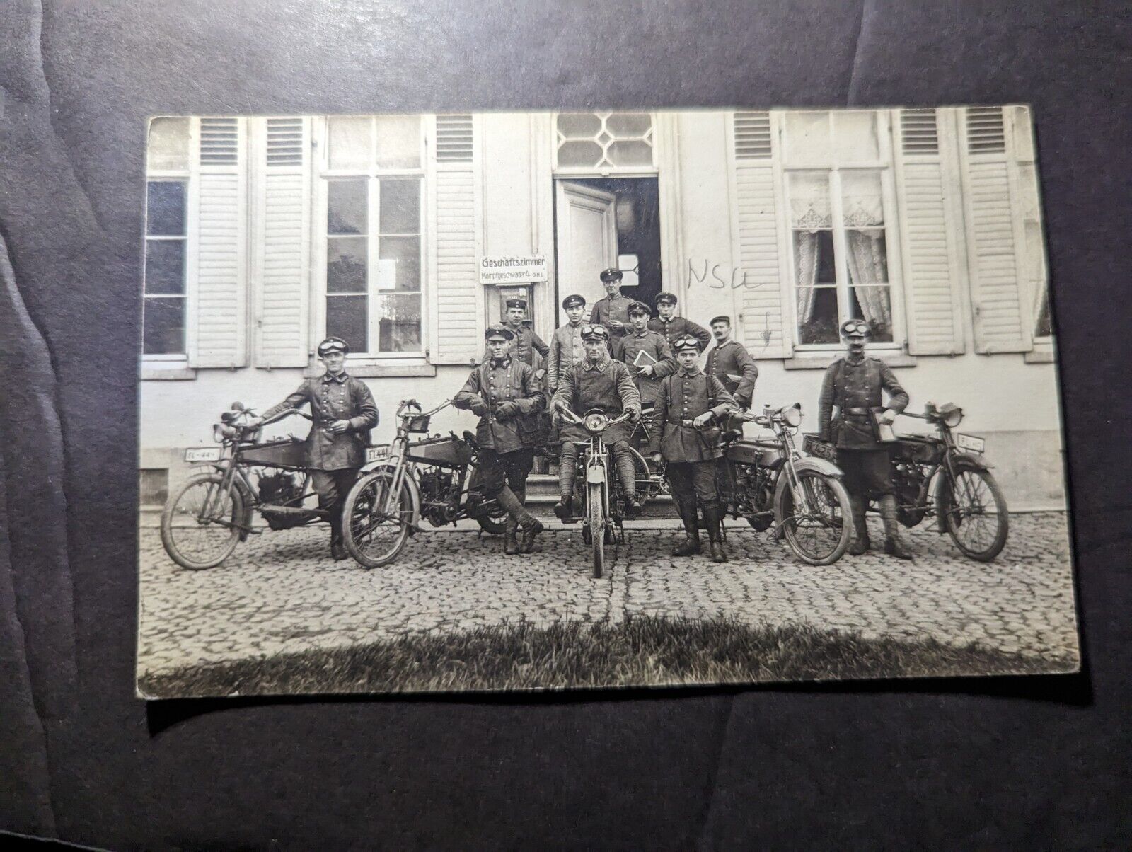 Mint 1917 WWI Germany Motorcycle Squadron Military RPPC Postcard