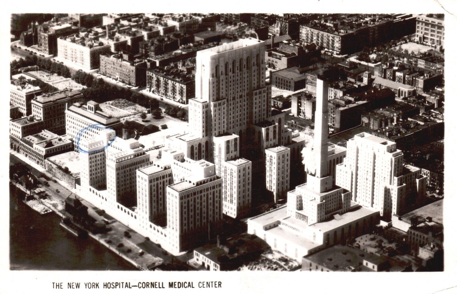 Postcard Real Photo 1957 The New York Hospital Cornell Medical Center NY RPPC