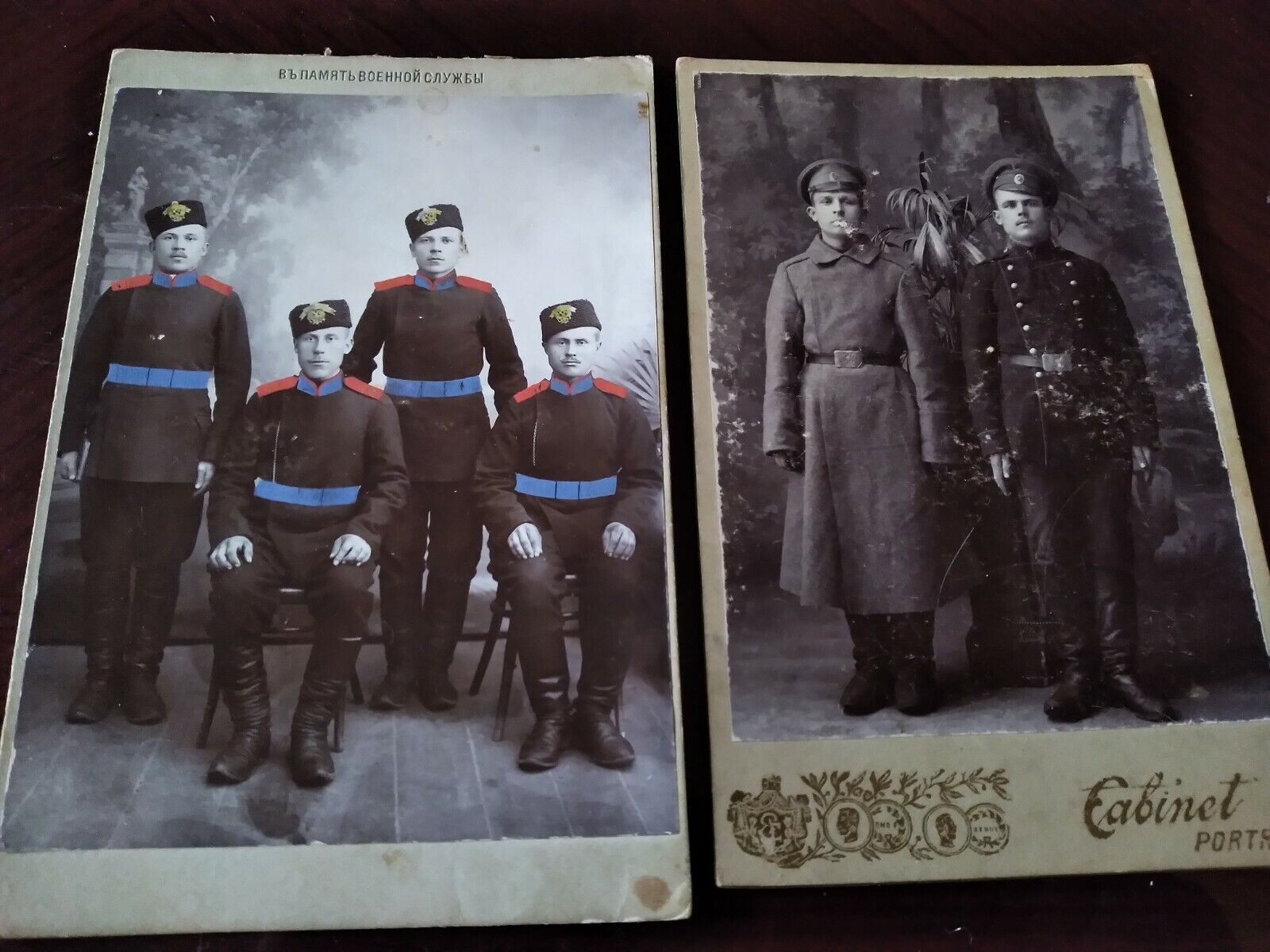2 ANTIQUE Photos- beginning of 20 Century(1900-1910)Empire Russian army soldiers
