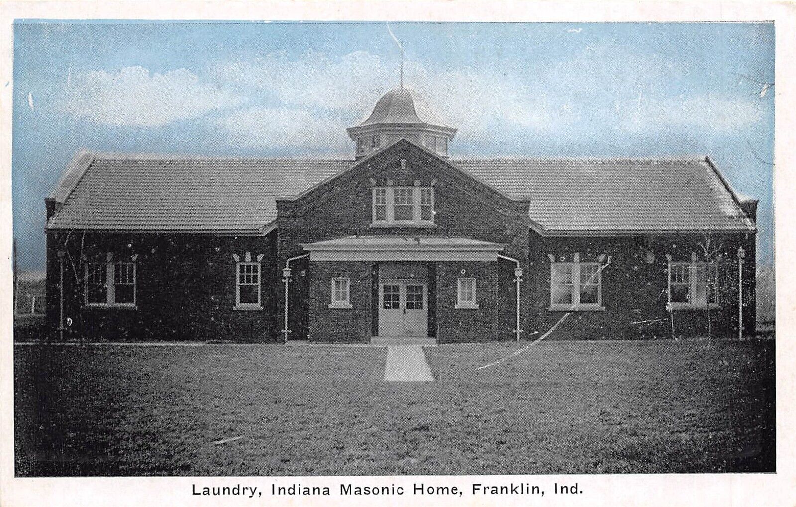 Franklin Indiana 1920s Postcard Laundry Indiana Masonic Home 
