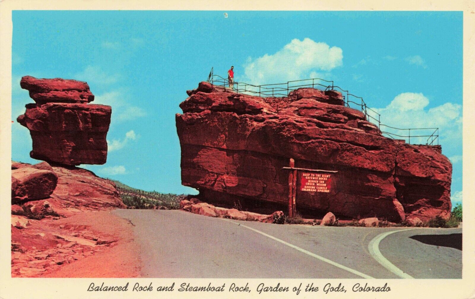 Postcard Black Rock & Steamboat Rock, Garden of the Gods, Colorado Springs, CO