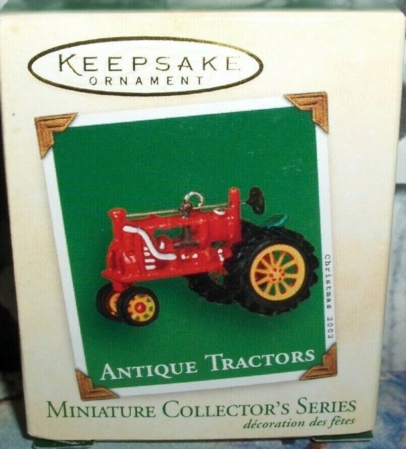 Antique Tractors`2002`Miniature-Around House & Down 2 The Barn,Hallmark Ornament