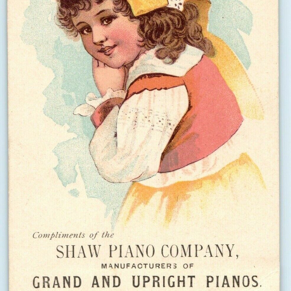 c1880s Sioux City IA Shaw Piano Grand Upright Trade Card Erie PA Music Organ C10