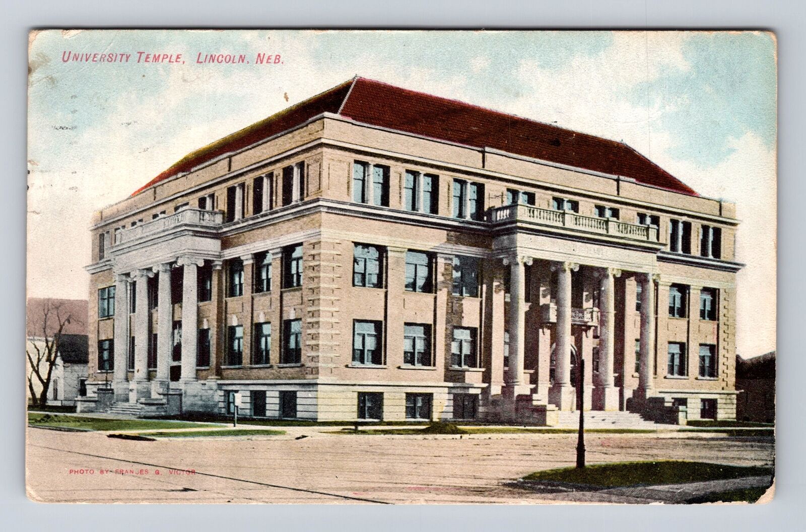 Lincoln NE-Nebraska, University Temple, Antique, Vintage c1908 Souvenir Postcard