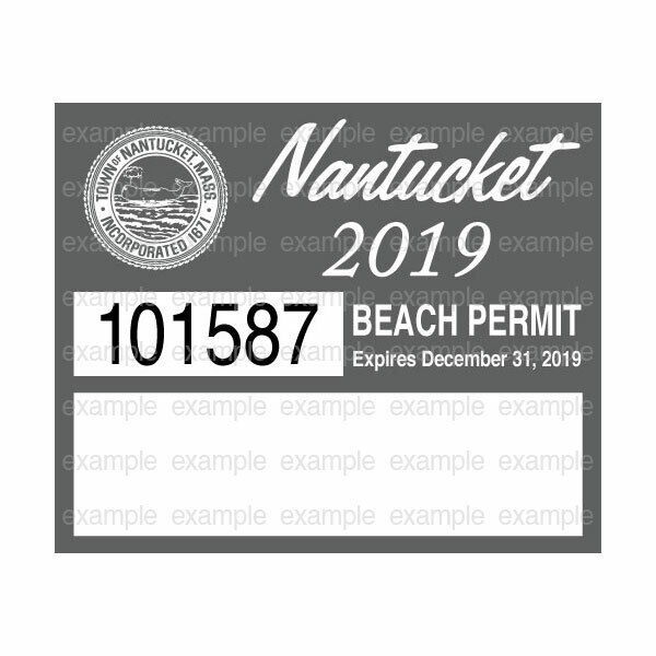 Nantucket Beach Permit Sticker Decal 2019 ACK