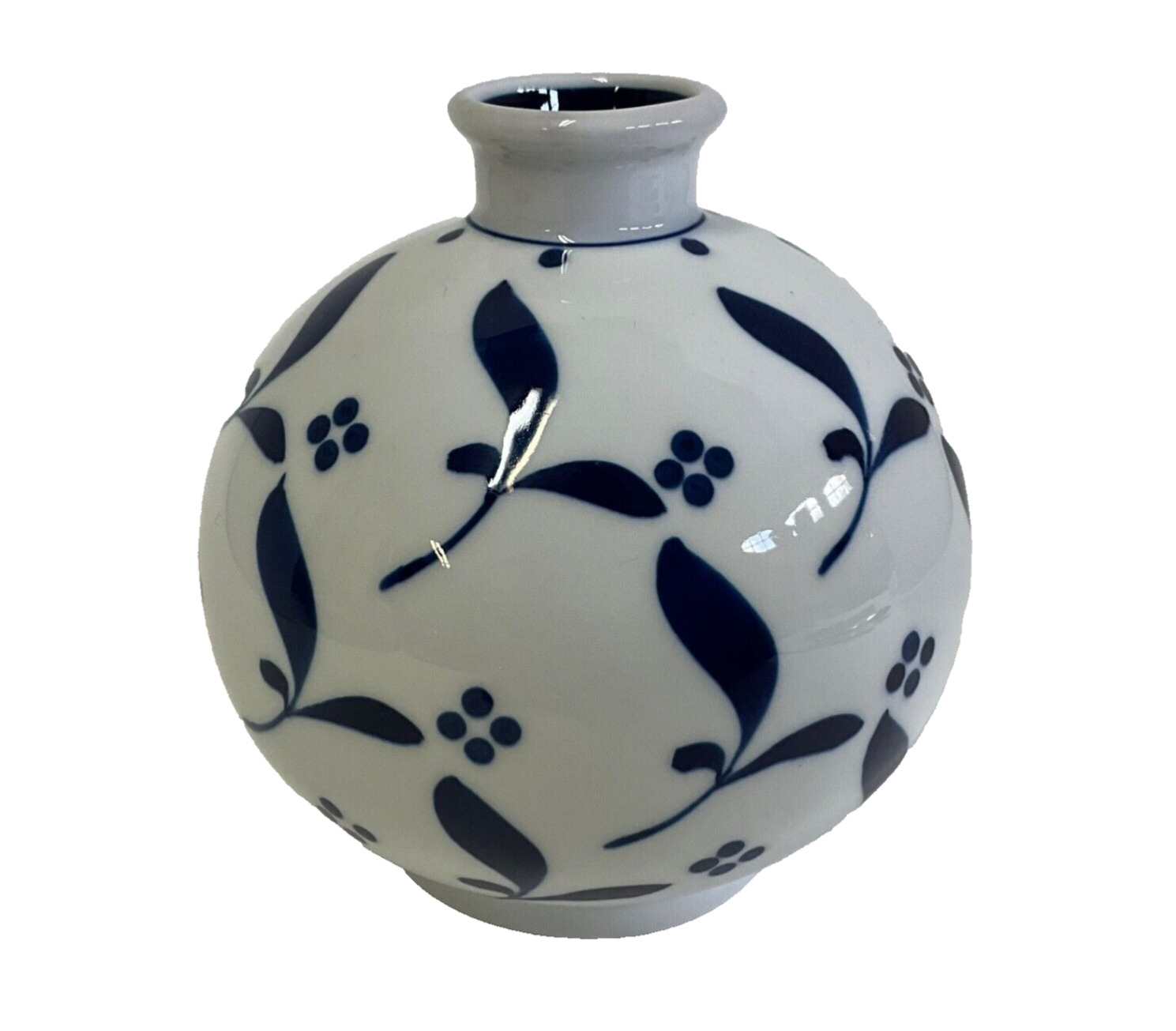 VILLEROY & BOCH Gallo Design Round Porcelain Vase Hand Painted Manila Royal Blue
