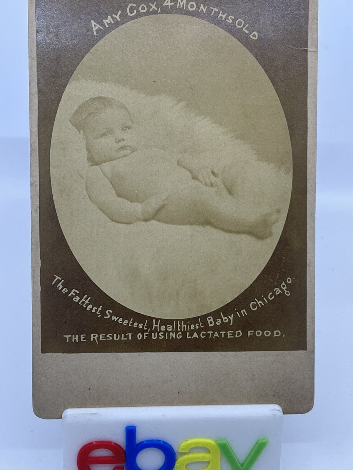 Chicago Baby Amy Cox Cabinet Card 1887 Photo Lactated Food Formula Ad Antique
