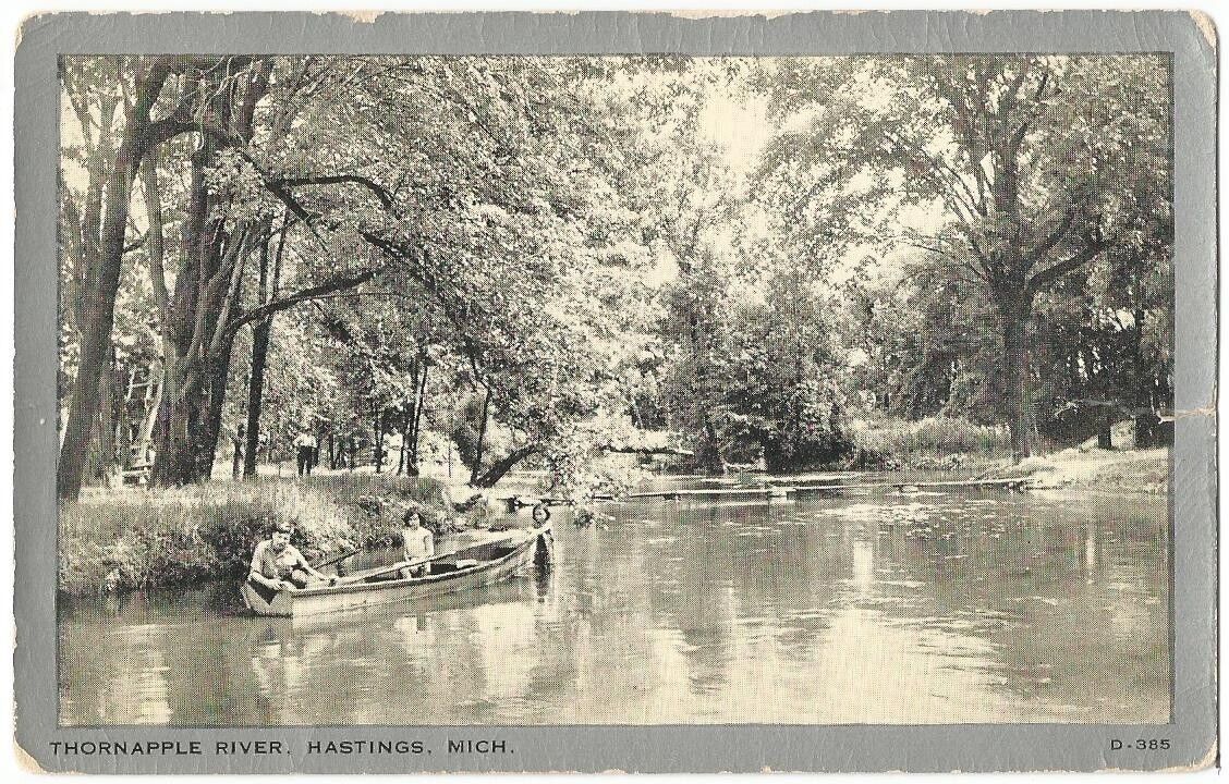 Hastings Michigan MI ~ Thornapple River Scenic View 1940\'s