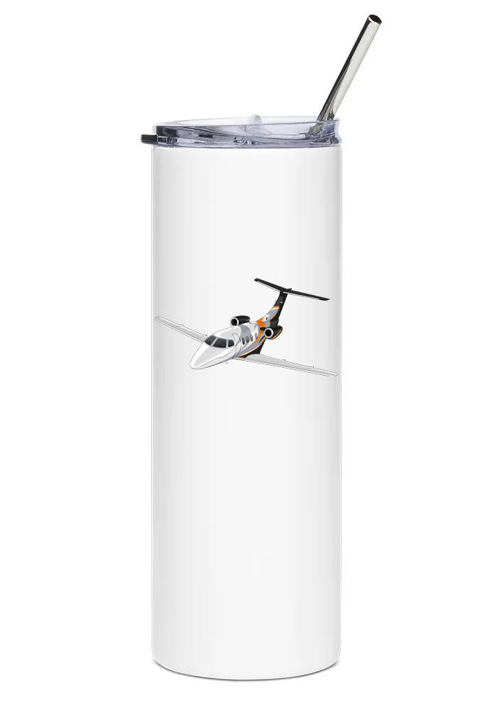 Embraer Phenom 100 Stainless Steel Water Tumbler with straw - 20oz.
