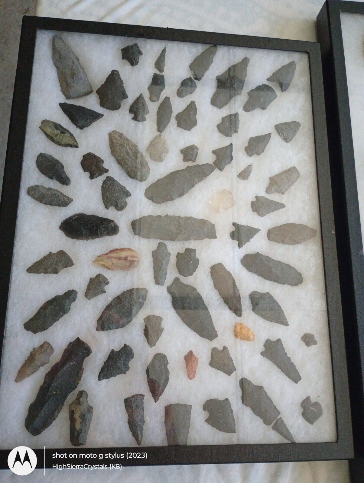 🔥 FRAMED ARROWHEADS  COLLECTION CA PAUITE TRIBE NATIVE AMERICAN AUTHENTIC 