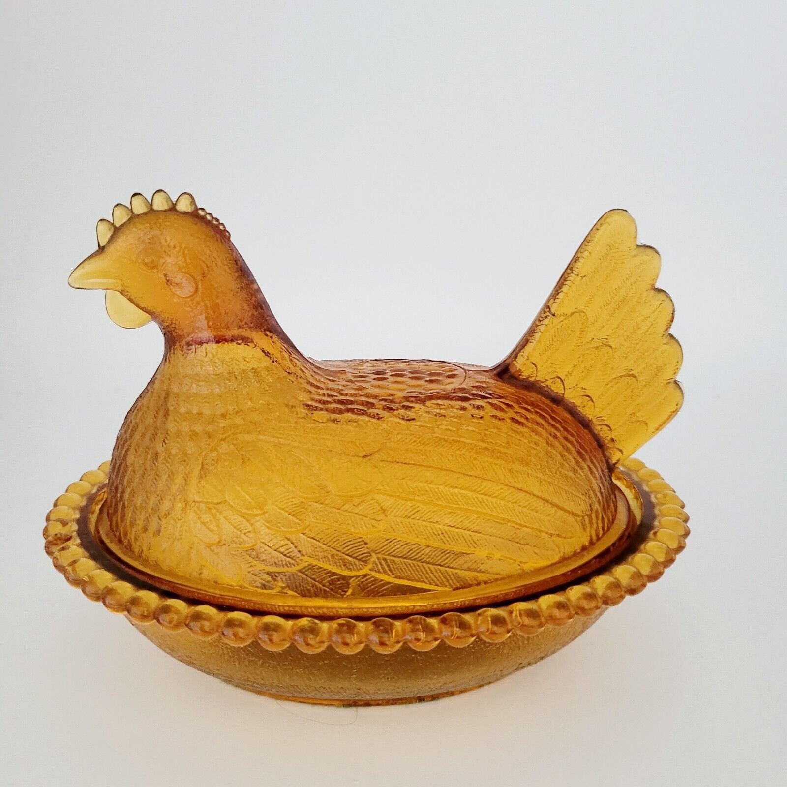 Vintage Indiana Glass Hen On Nest Dish