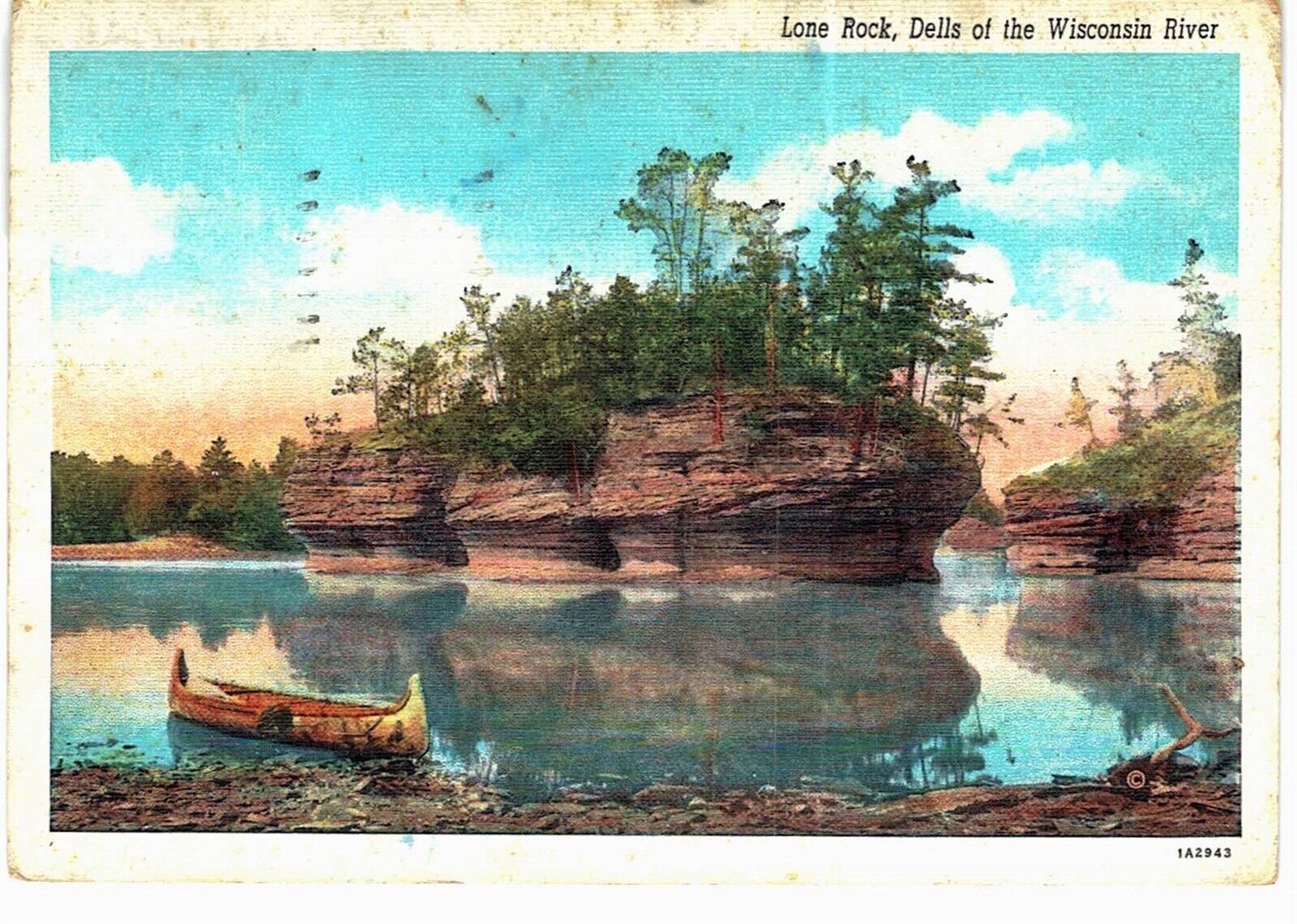 Dells Of Wisconsin River Lone Rock Linen 1941 WI 