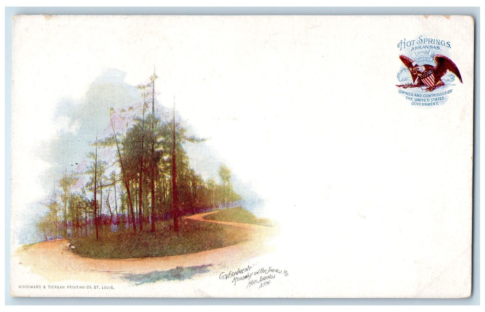 c1905\'s Government Roadway On Hot Springs Mt. Hot Springs Arkansas AR Postcard