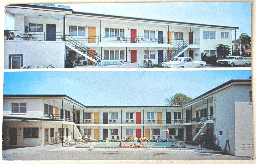 Postcard Florida Roadside Motel Empress Motel & Apartments St. Petersburg c1980