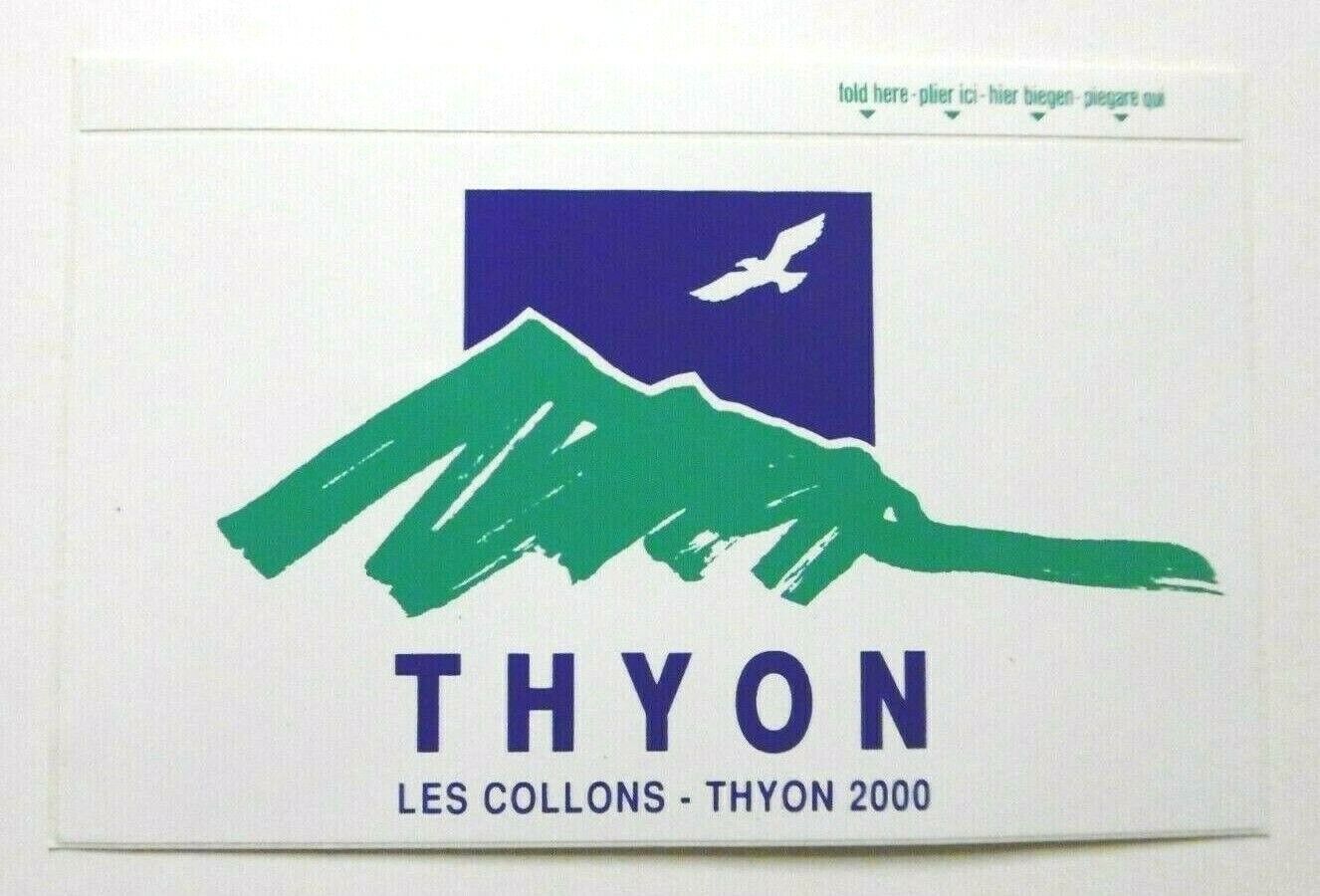 Souvenir-Aufkleber Thyon 2000 Ski Les Collons Vex Herens Wallis Switzerland 80er