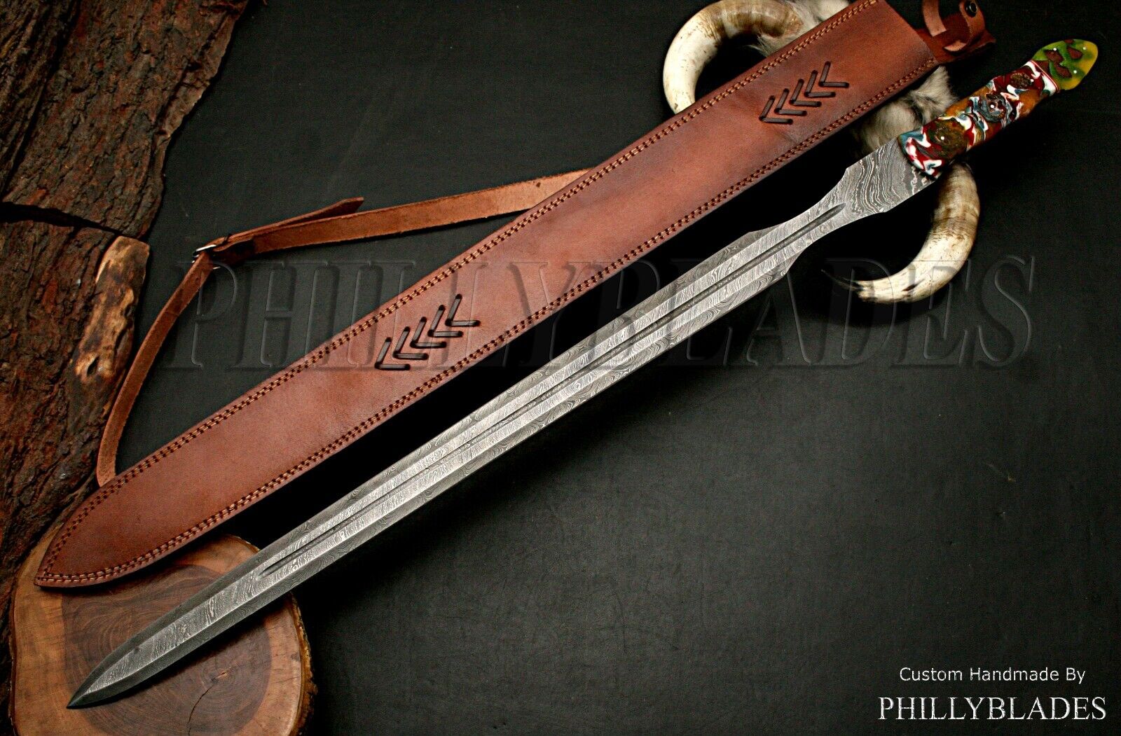 Custom Rare Hand Forged Damascus Steel Hunting Dagger | Viking | Medieval Sword.