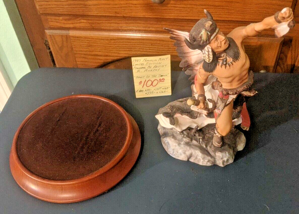Spirit Of The Sioux Porcelain Figure - Limited Edition Franklin Mint 1987 Rare