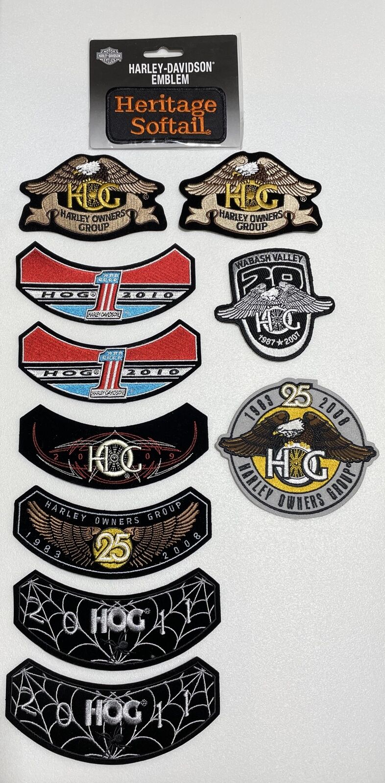 10 Harley Davidson Owners Group HOG Patches 2007-11 Plus Heritage Softail Patch