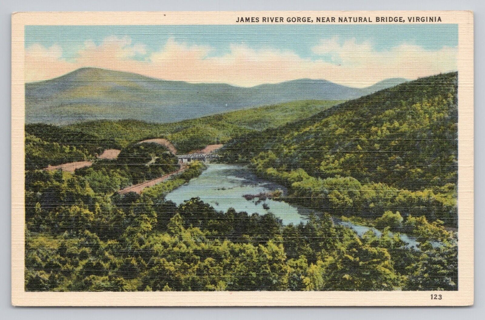 Postcard James River Gorge Near Natural Bridge Virginia