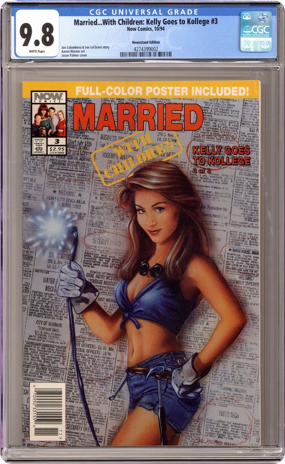 Married With Children Kelly Goes to Kollege #3 CGC 9.8 Newsstand 1994 4274399002