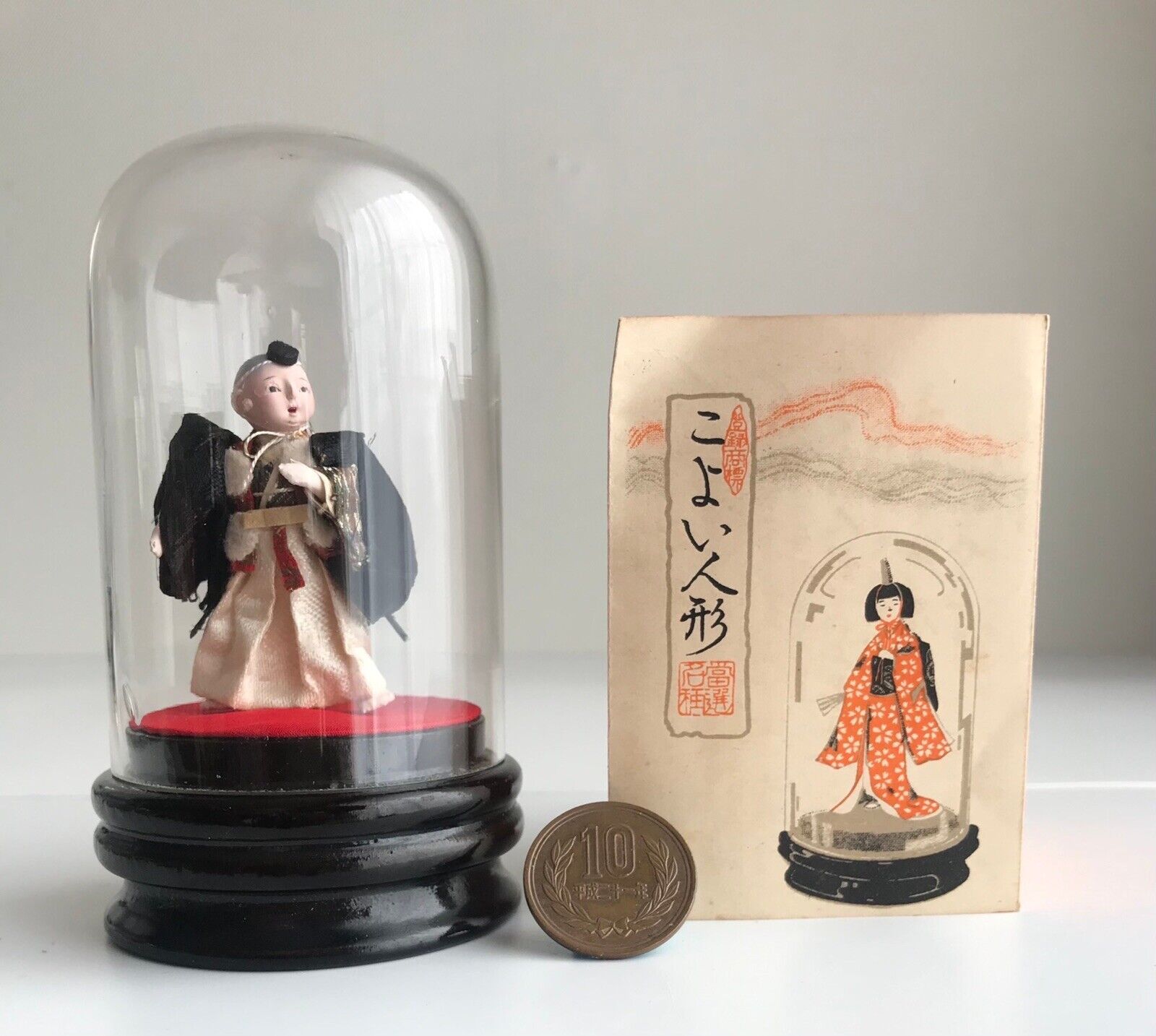 Vintage Miniature Japanese Koyoi Doll (Smallest Dress‐up Doll) Glass 4.3in(11cm)