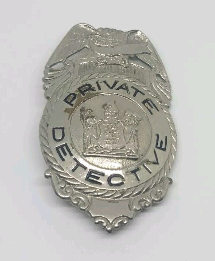 Vintage Obsolete Private Detective Investigator Metal Badge