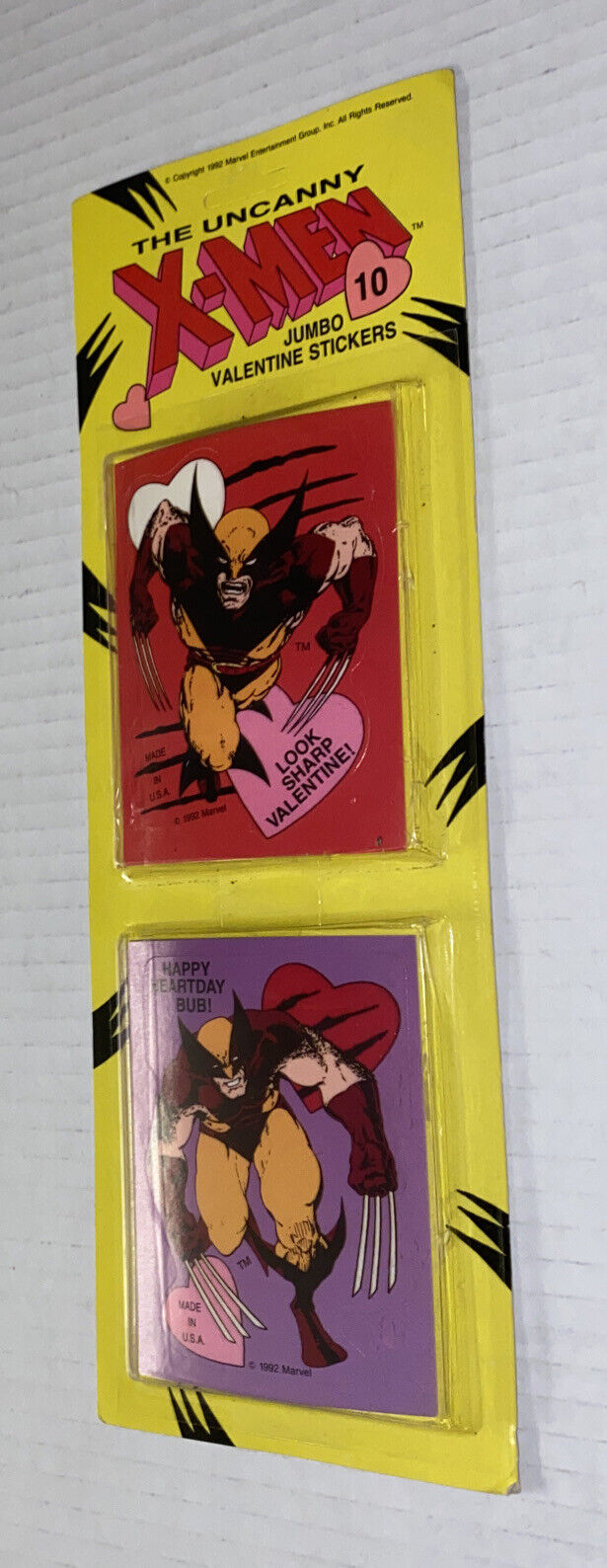NOS Vintage 1990s Marvel Comics Uncanny X-MEN Jumbo Valentine Stickers Pack 1992