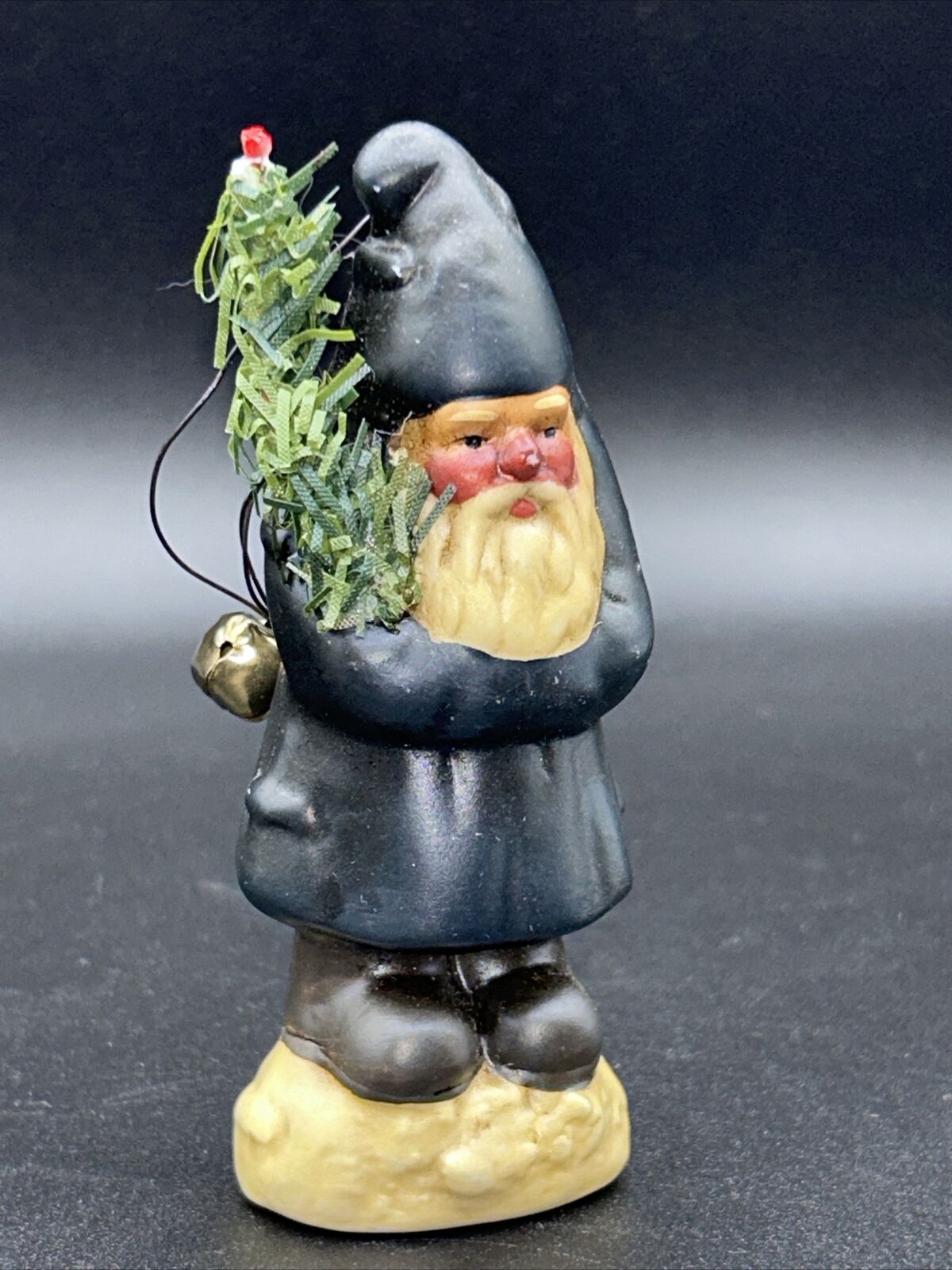 Vintage Ceramic Bellsnickle Santa Christmas Figurine 4.5” Santa Ornament