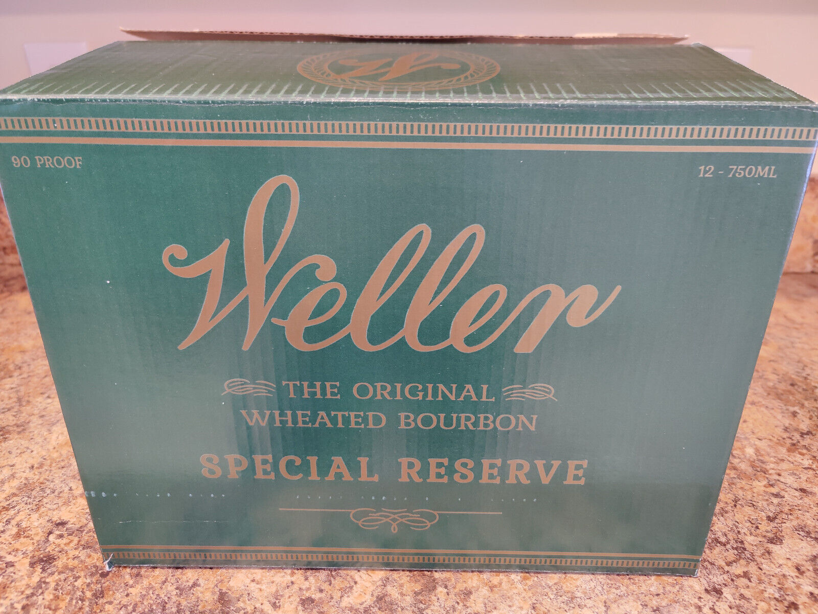 W.L. Weller Special Reserve green label bourbon whiskey WSR box case with insert