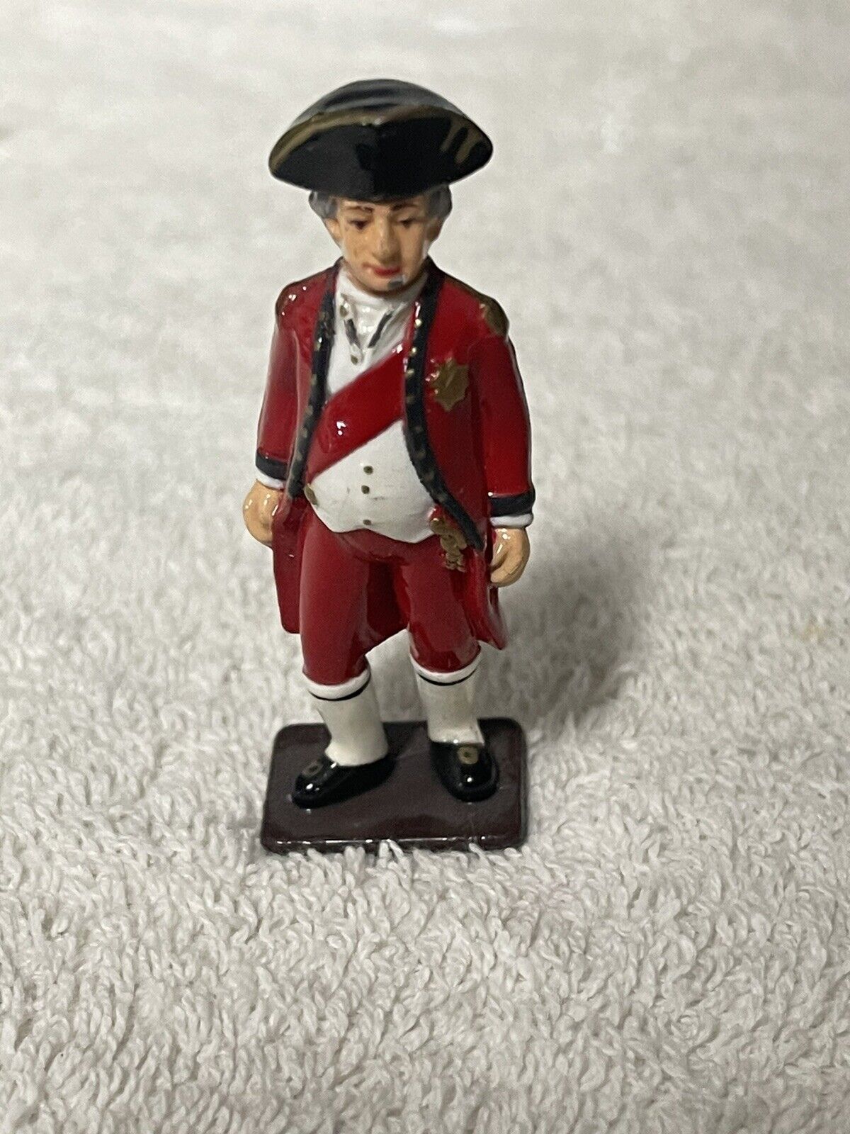 Vintage Pewter Hand Painted British Soldier Officer 2.5”