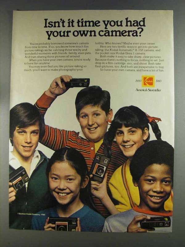1980 Kodak Instamatic X-15F and Ektra 1 Cameras Ad