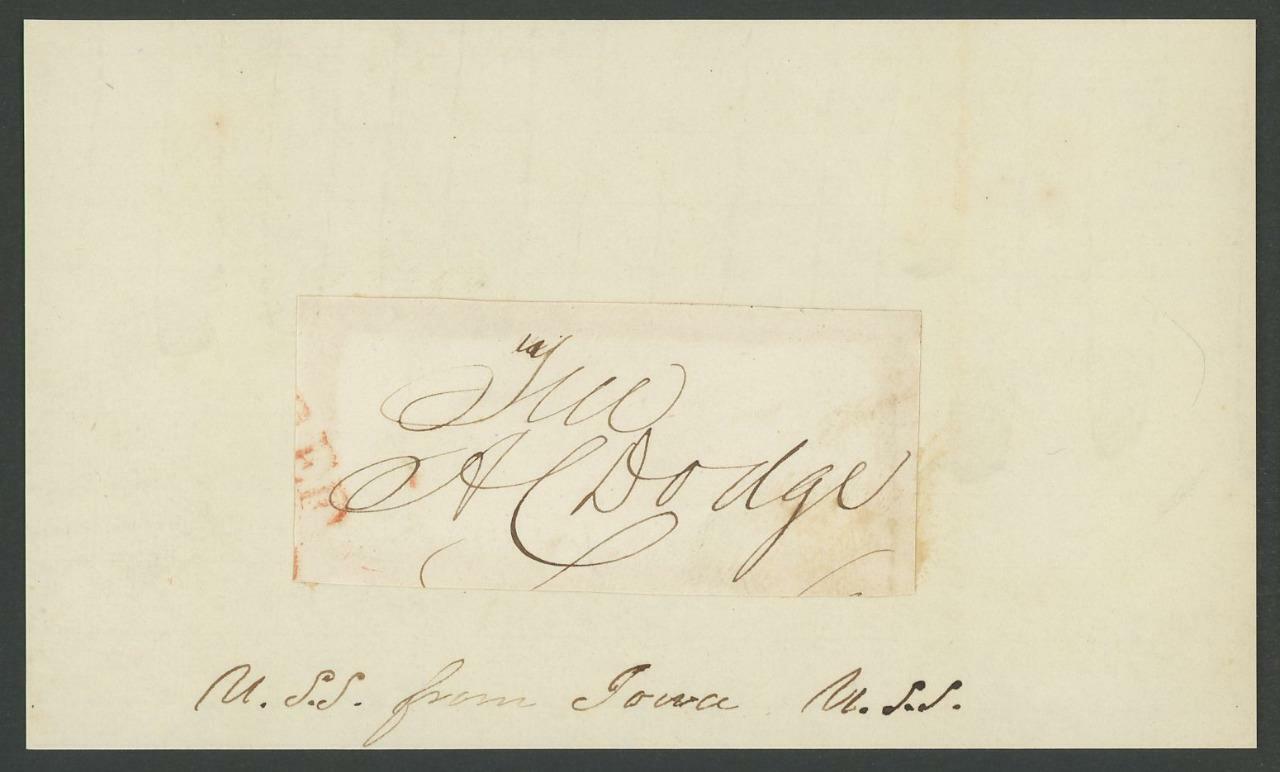 AUGUSTUS C. DODGE (1812-1883) autograph cut | Iowa Senator - Signed