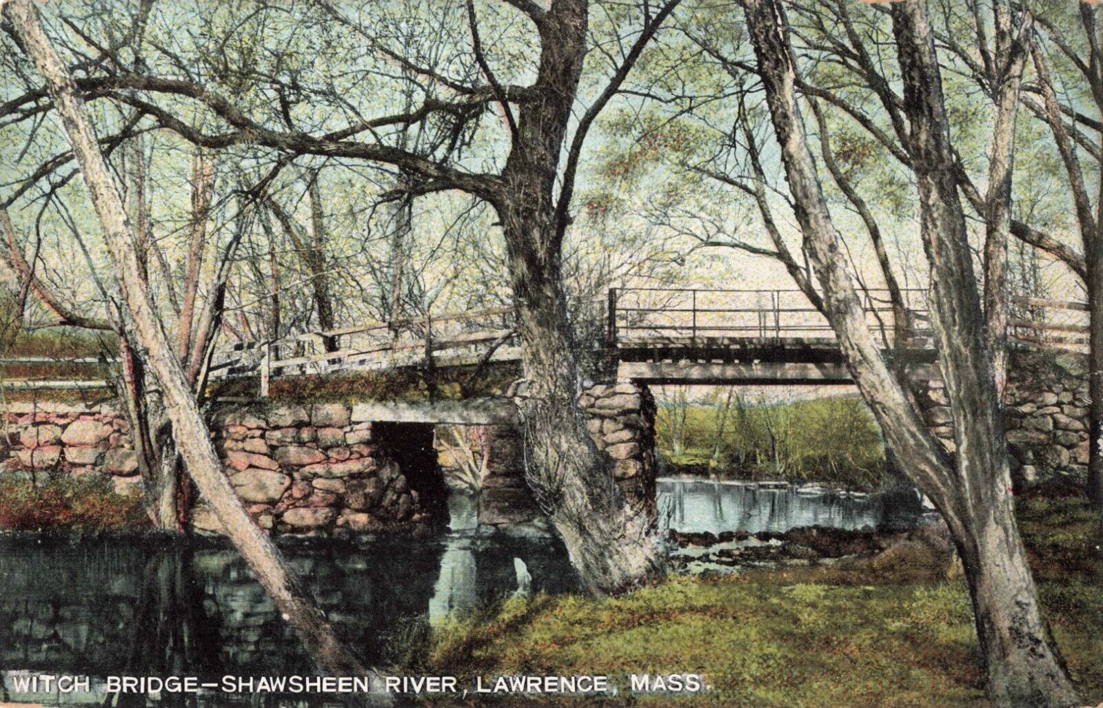Witch Bridge Shawsheen River Lawrence Massachusetts MA c1910 Postcard