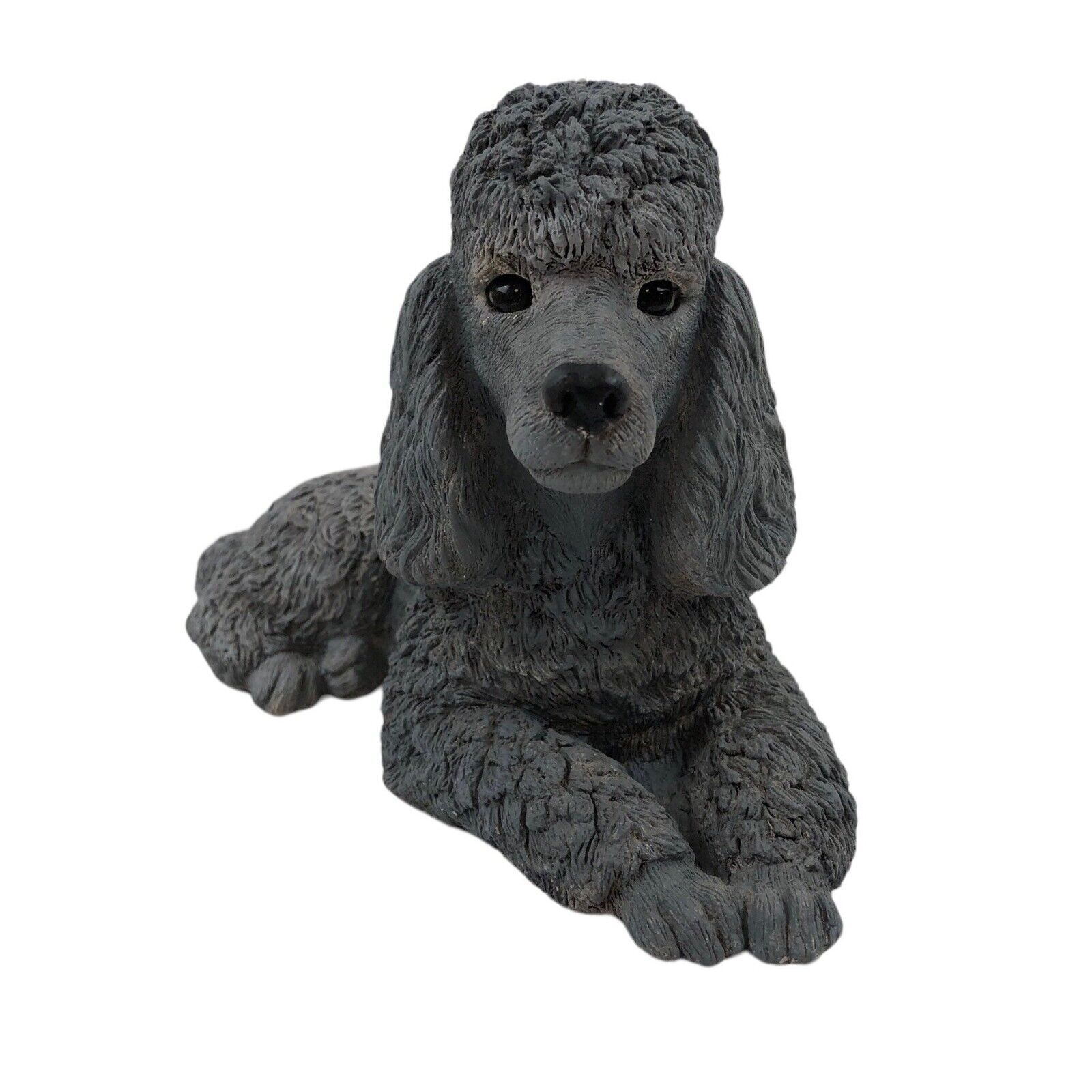 Sandicast Original Grey Poodle Figurine Laying Dog Sculpture Sandra Brue 143