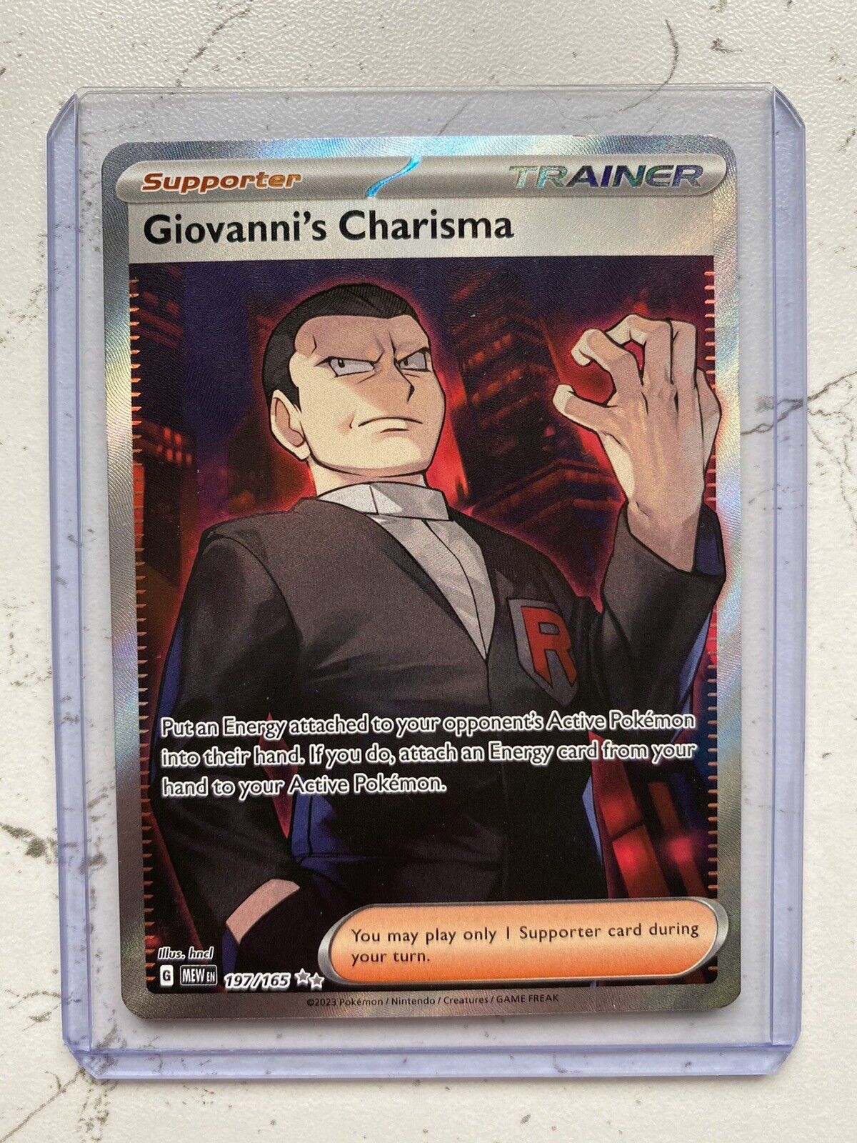 Pokémon TCG Giovanni\'s Charisma 197/165 Scarlet & Violet - 151 Holo Ultra Rare