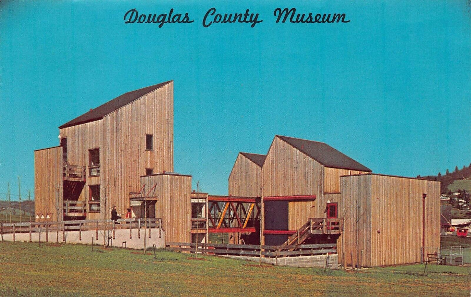 Roseburg OR Oregon Douglas County Museum Pioneer Homestead Farm Vtg Postcard S4