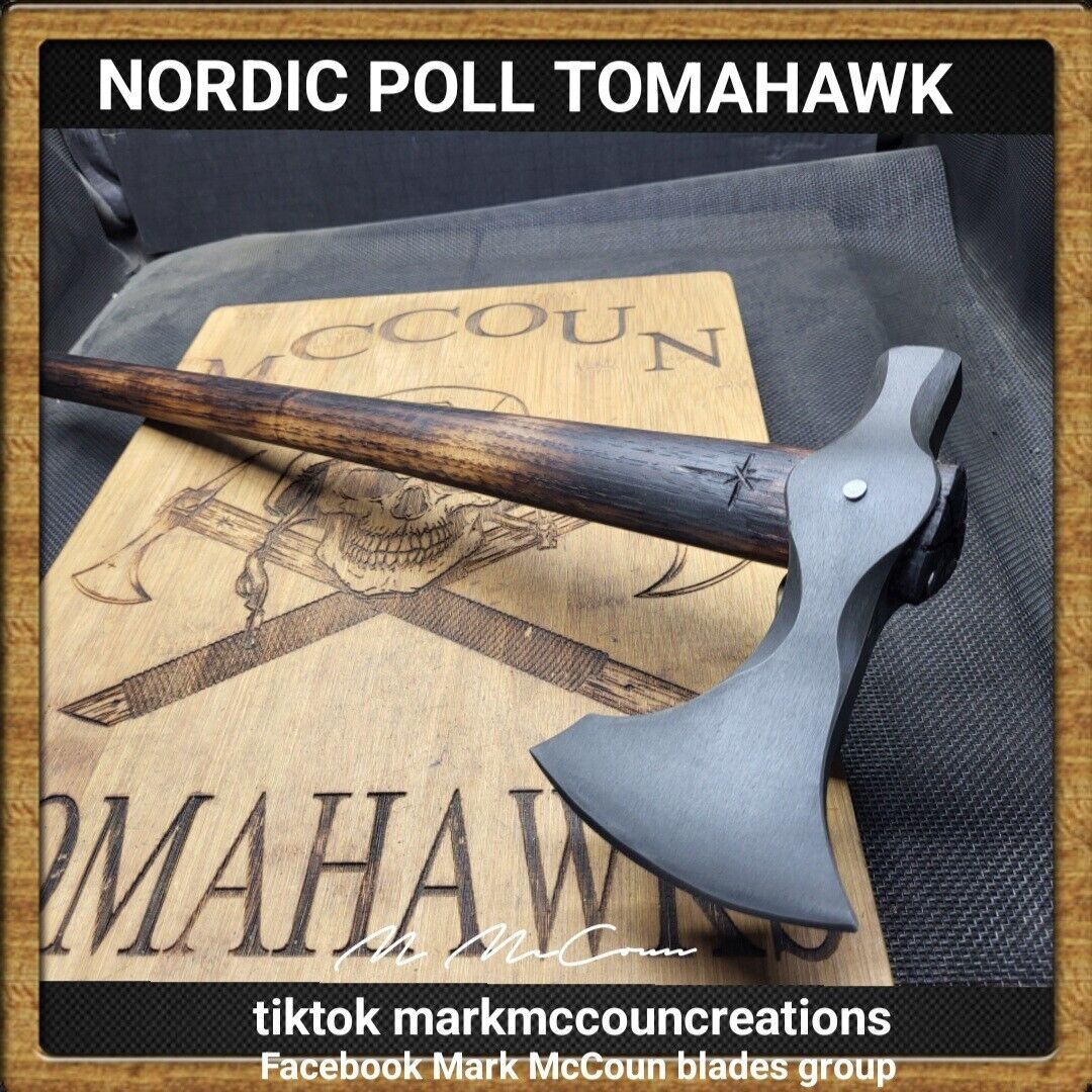 HAND FORGED NORDIC POLL TOMAHAWK BY MARK MCCOUN MADE IN THE USA #1 
