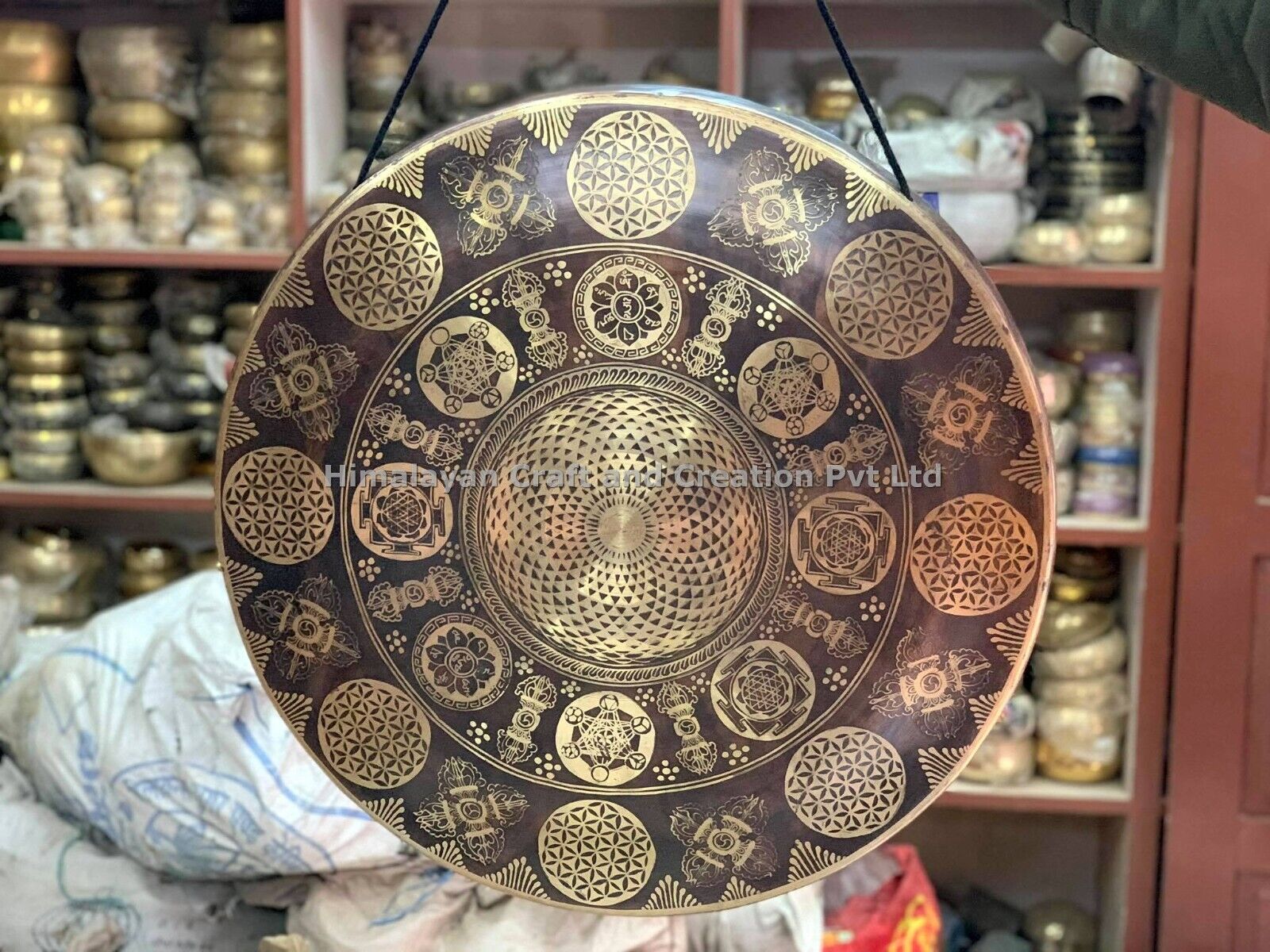 22 inches Flower of life gongs - Deep resonance sound baths gongs from Nepal 