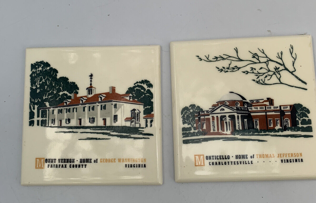 Monticello Mount Vernon 2 American Olean Tile Company Decorative Trivets  6\
